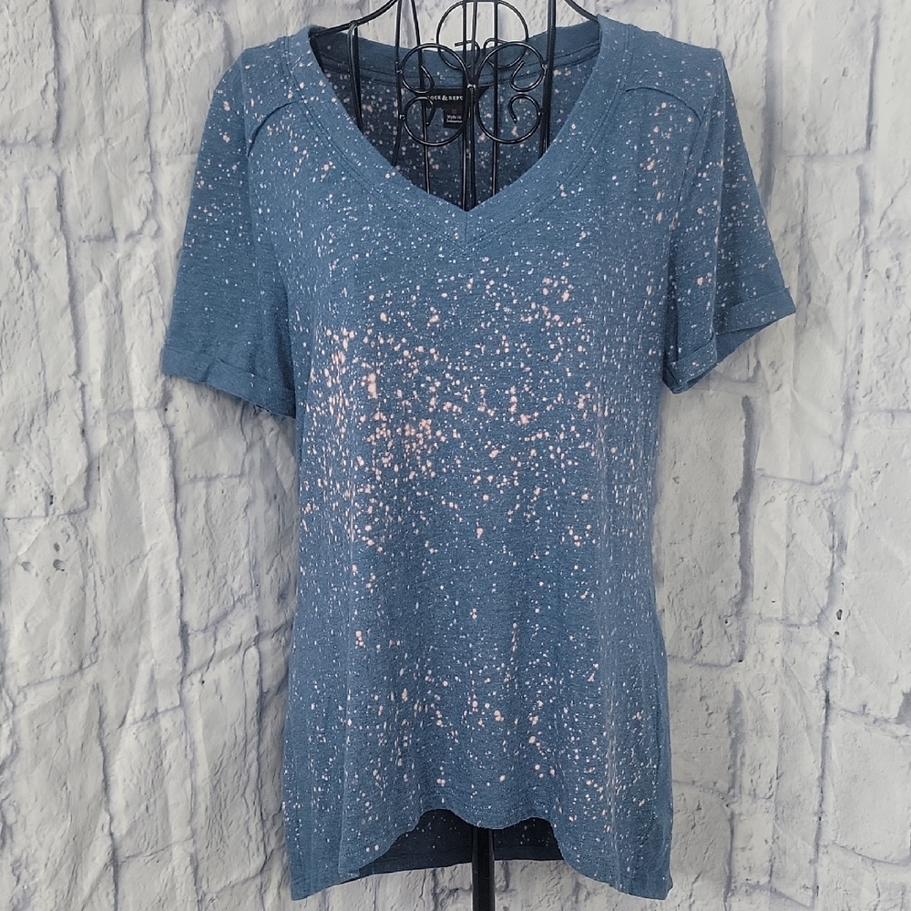 Rock & Republic Blue Speckled Blouse Size‎ Medium